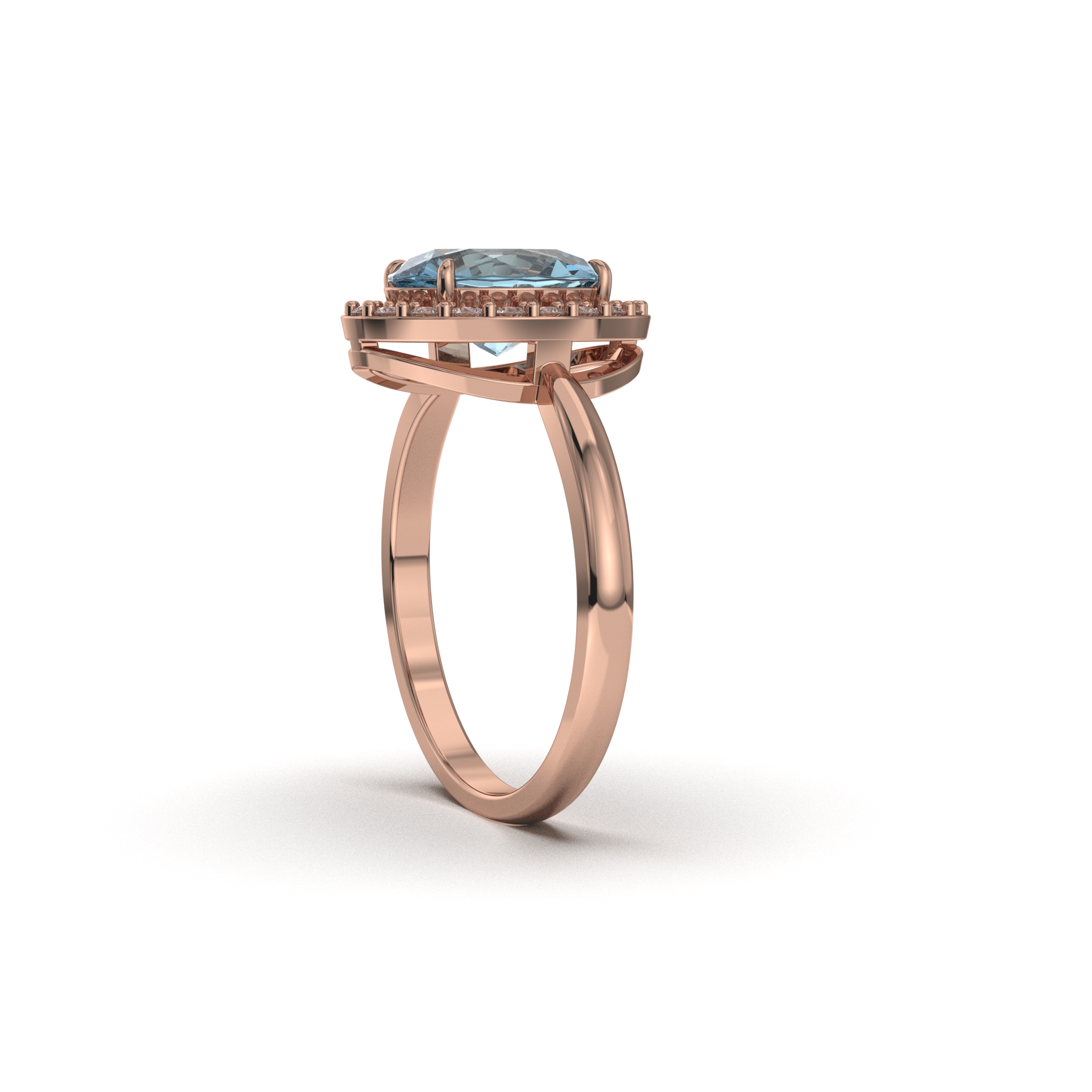 Aquamarine Diamond Ring