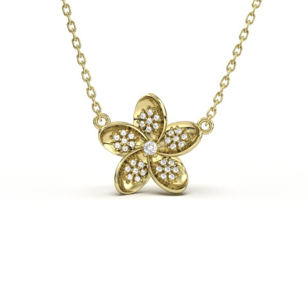 Diamond Plumeria Pendant