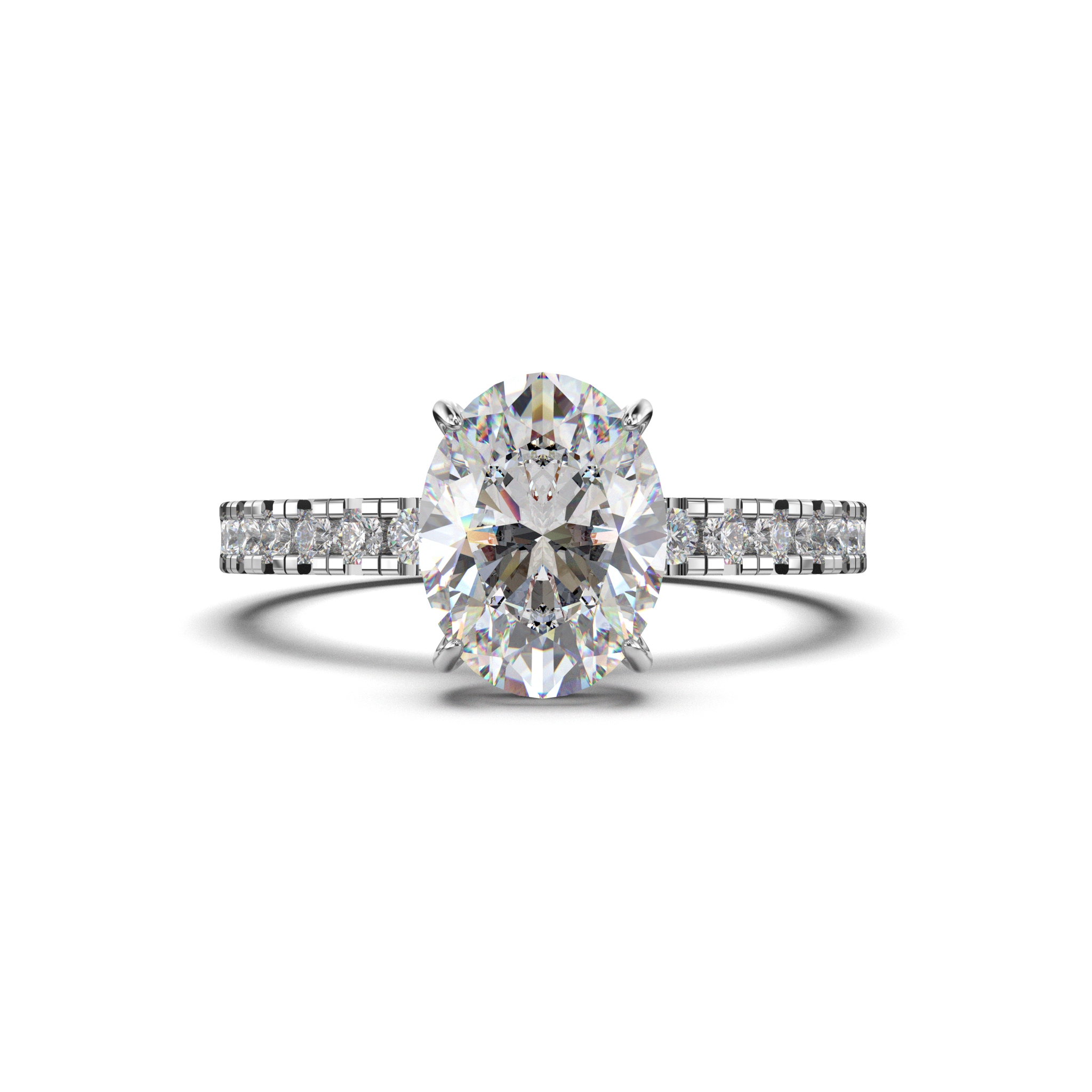 Pave Oval Engagement