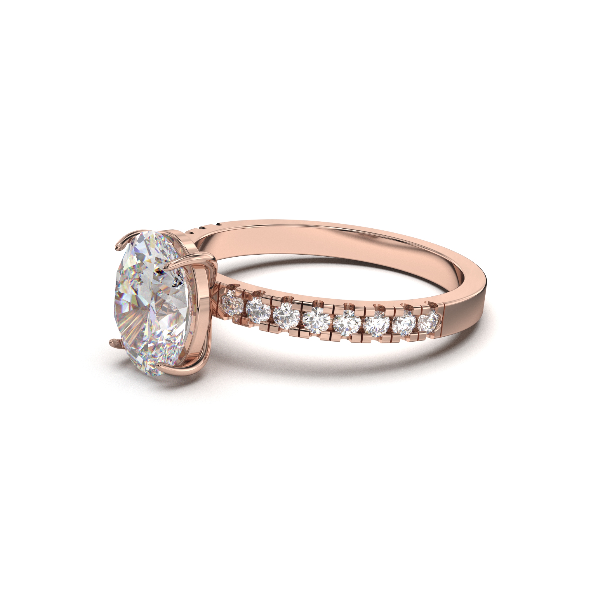 Pave Oval Engagement